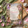 Editable Flutter and Twirl Little Fairy Birthday Invitation, Wildflower Fairy Birthday, Girl Pink Floral Fairy Birthday, Canva Template