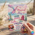 Editable Mermaid Birthday Invitation Template , Boy Girl Invite (Digital Download)